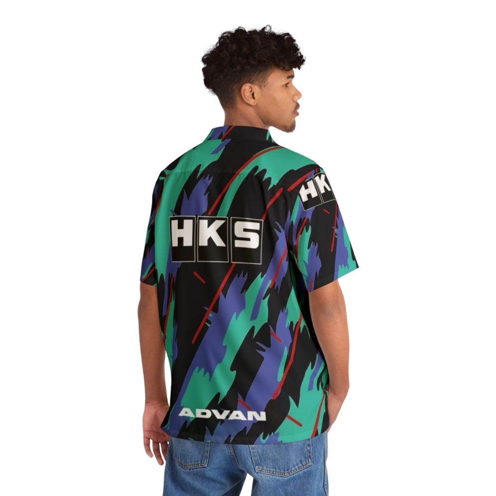 HKS Advan JDM Hawaiian Shirt with Tropical Print - People Back