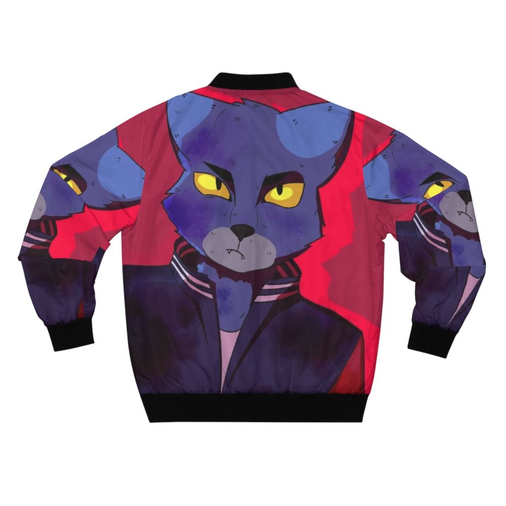 Caravan Palace Lone Digger Bomber Jacket with a furry cat design - Back