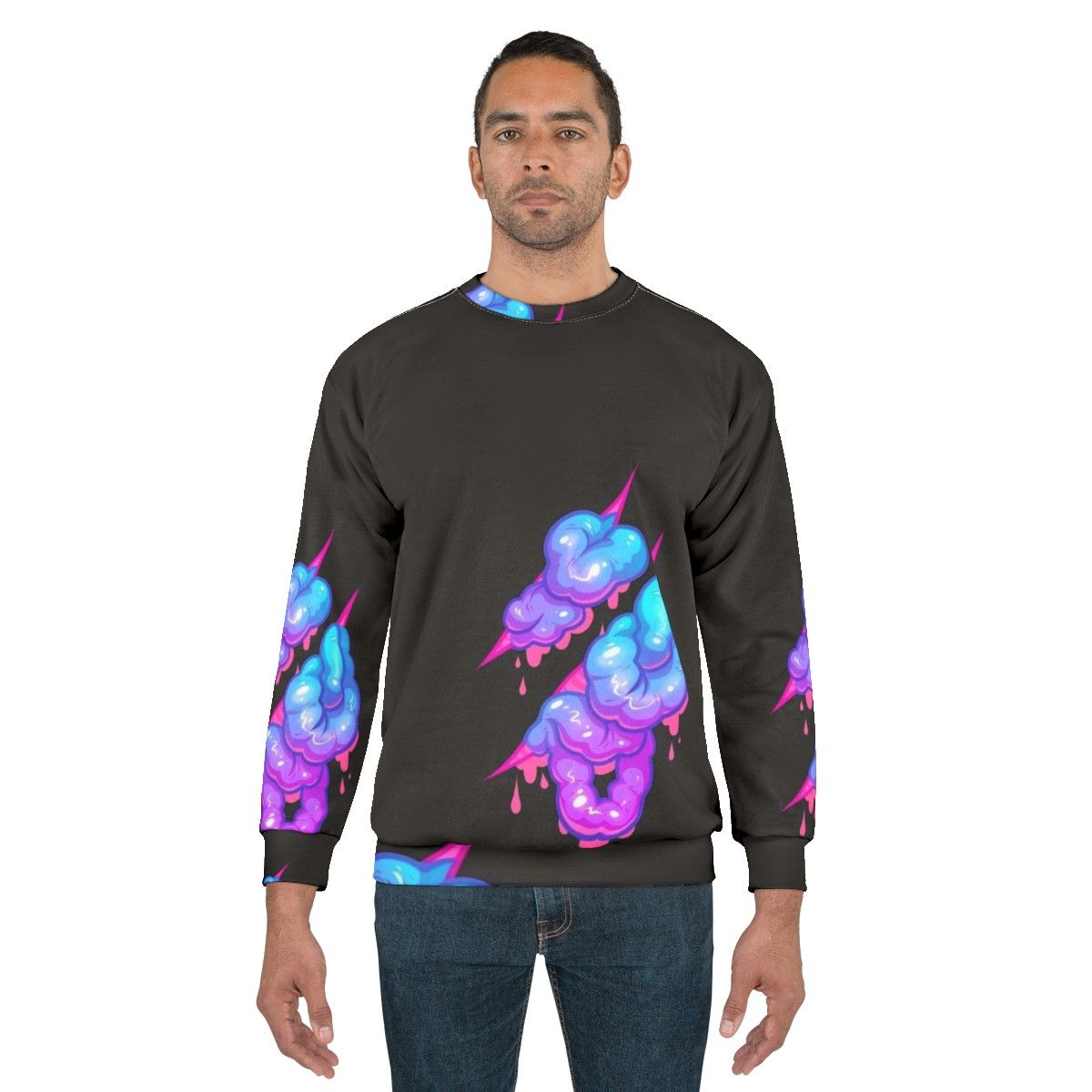 Pastel goth inside out sweatshirt with candy gore and slime - men