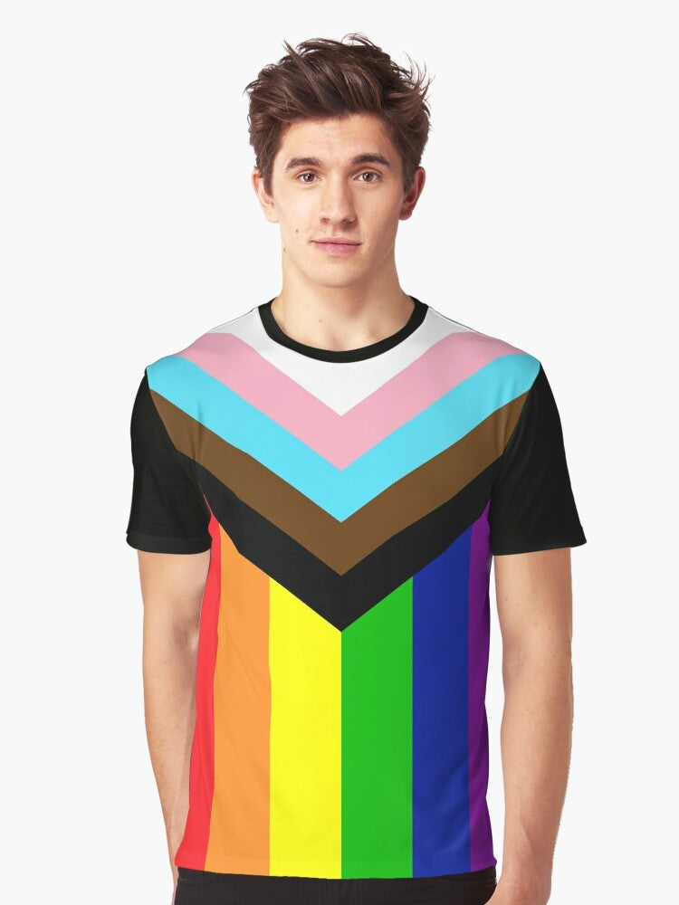 Progressive Rainbow Pride Flag Graphic T-Shirt - Men