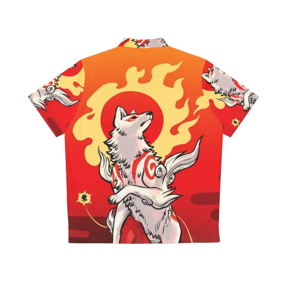 Amaterasu Sun Deity Hawaiian Shirt featuring Japanese mythology inspired design - Back