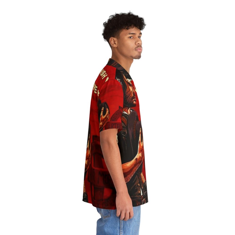 John Marston Hawaiian Shirt with cowboy and gaming elements - People Pight