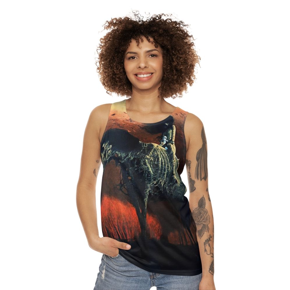 Surreal Horse Rider Unisex Tank Top Artwork by Zdzisław Beksiński - women