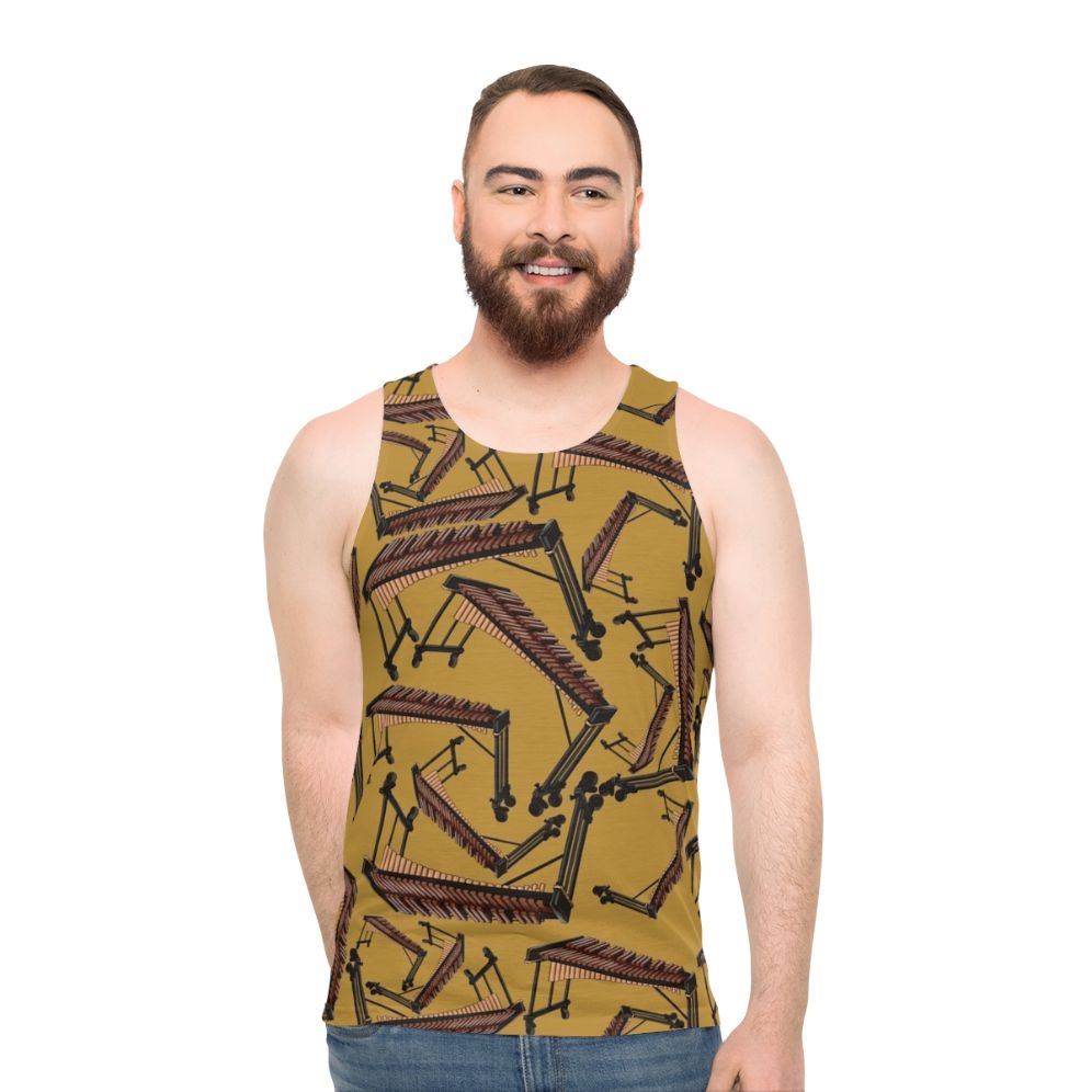 Xylophone musical instrument pattern unisex tank top - men