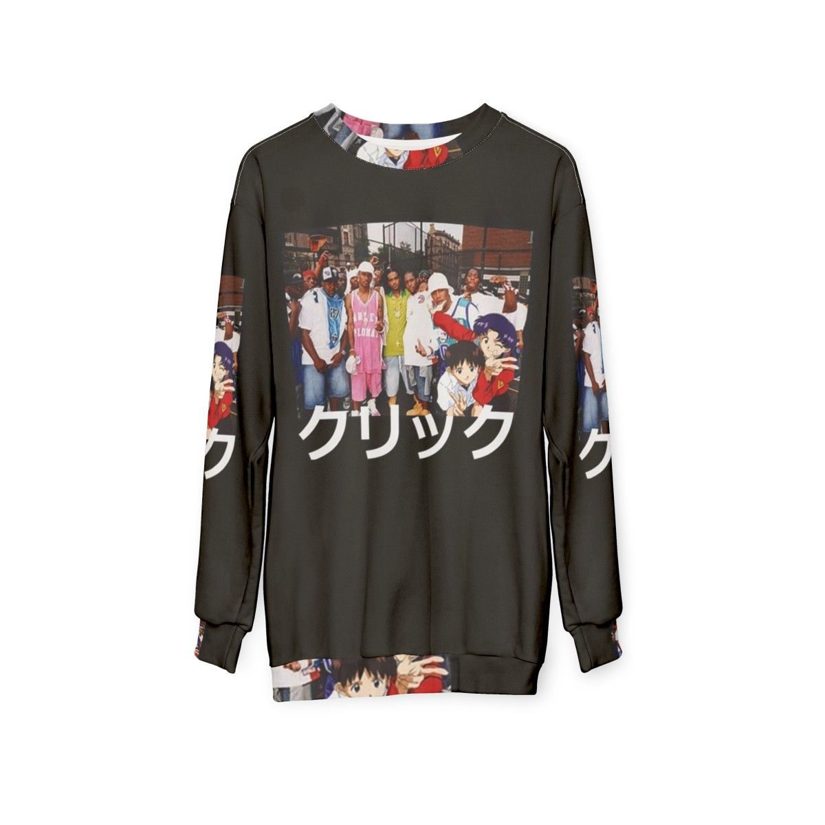 Dipset x Evangelion x Clique Graphic Sweatshirt - hanging