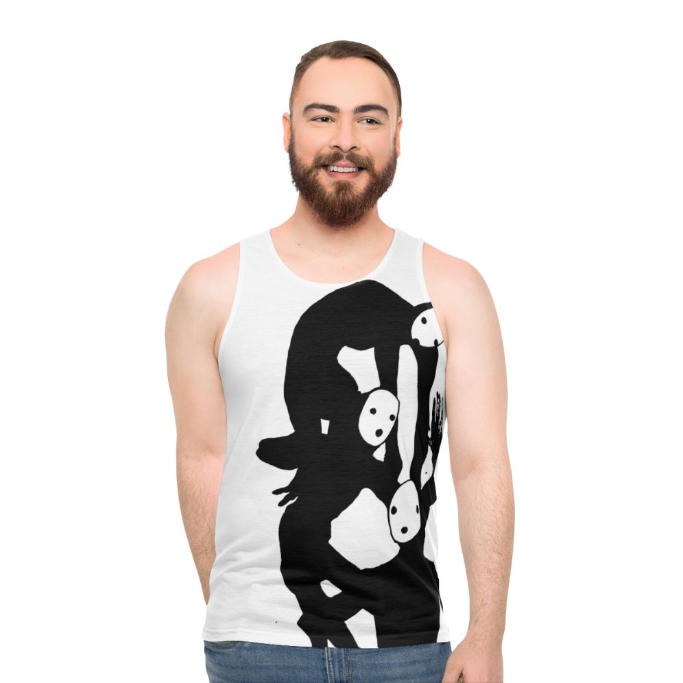 Tragedian from Pathologic unisex black and white tank top - men