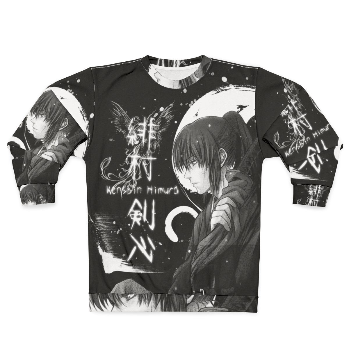 Quiet Snow Samurai Sweatshirt with Monochrome Japanese Anime Design