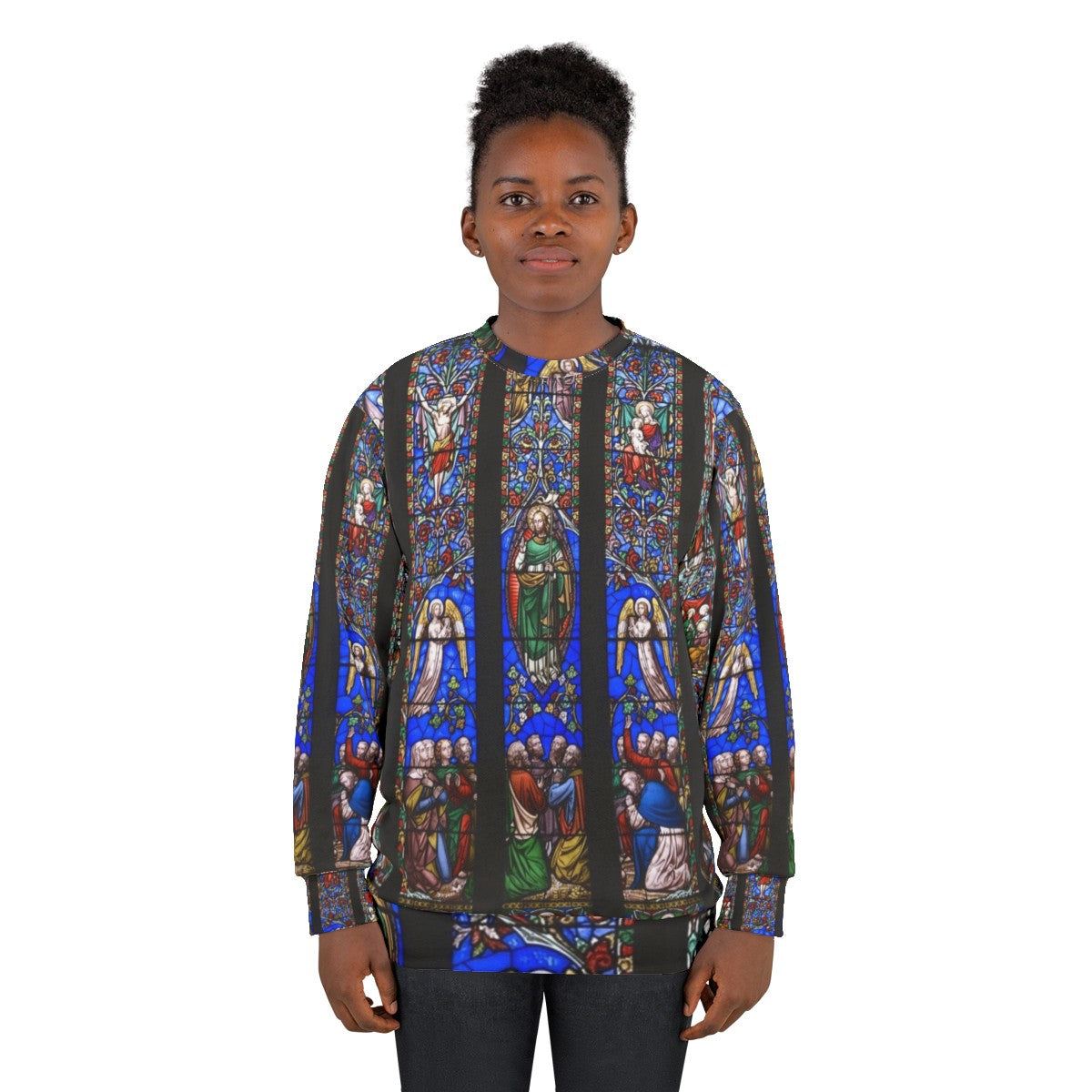 Church Stained Glass Window Sweatshirt - women