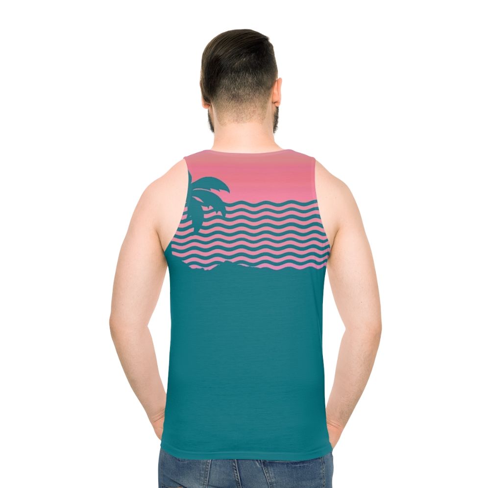 Sunset fade unisex tank top - men back