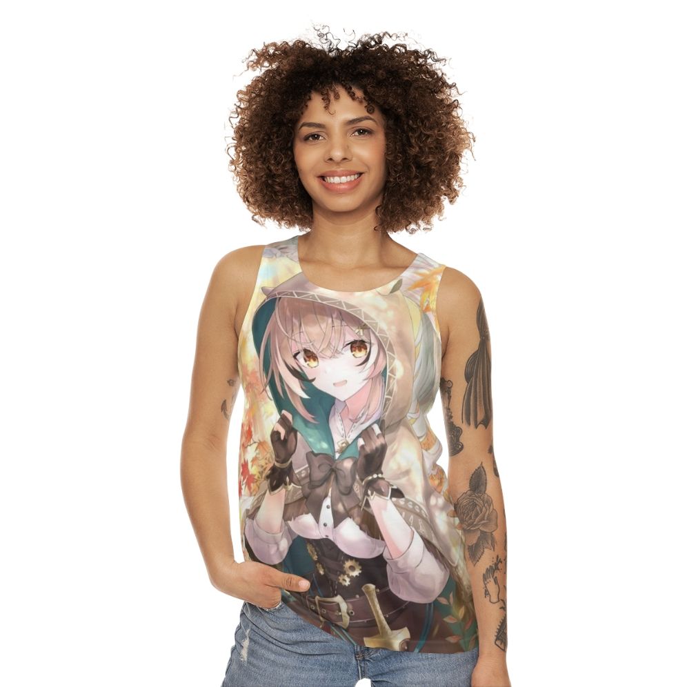 Anime Girl in Hoodie Unisex Tank Top - women