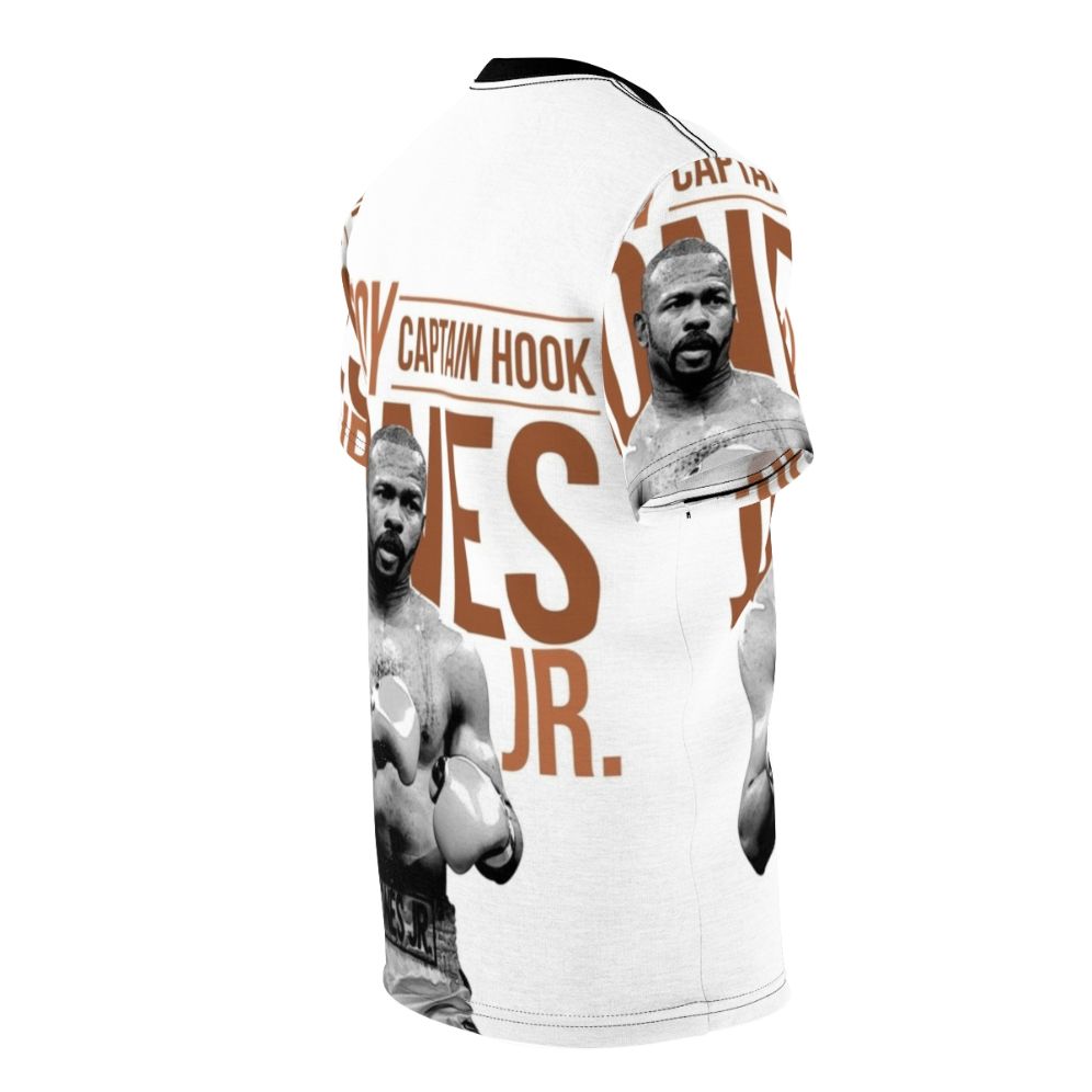 Heavyweight boxing inspired graphic t-shirt featuring a black and white portrait of legendary boxer Roy Jones Jr. - men right