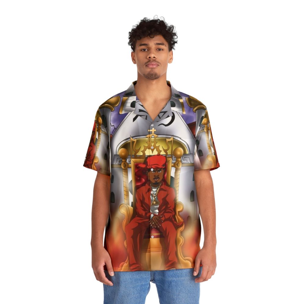 Vibrant abstract anime-inspired Hawaiian shirt - People Front