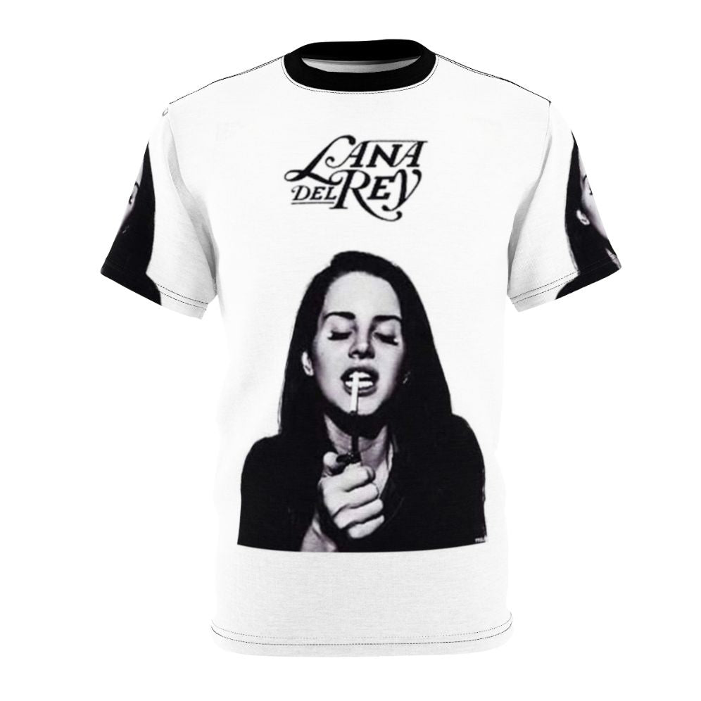 Retro-style graphic t-shirt featuring Lana Del Rey and The White Stripes inspired designs