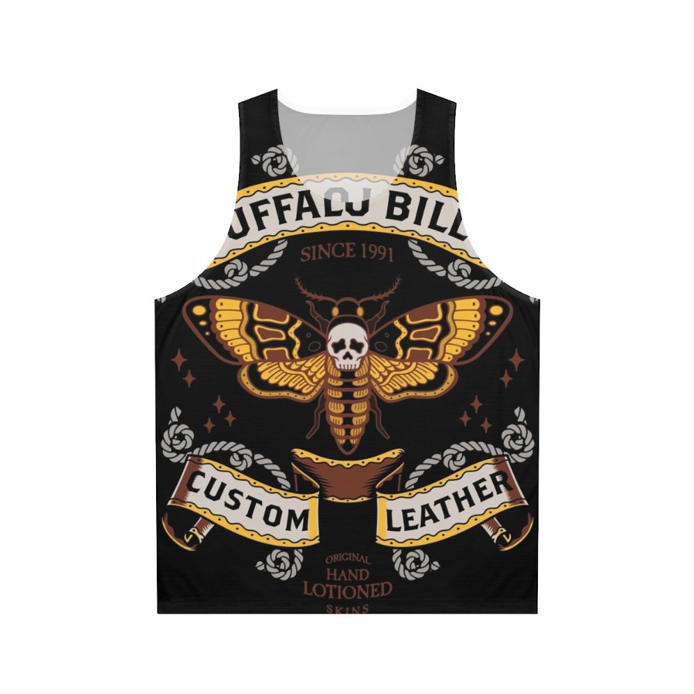 Buffalo Bill Leather Tank Top with Gothic Moth Pattern