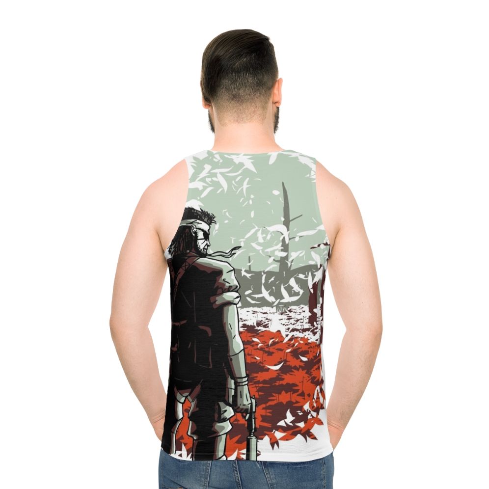 Unisex Big Boss Metal Gear Snake Graphic Tank Top - men back