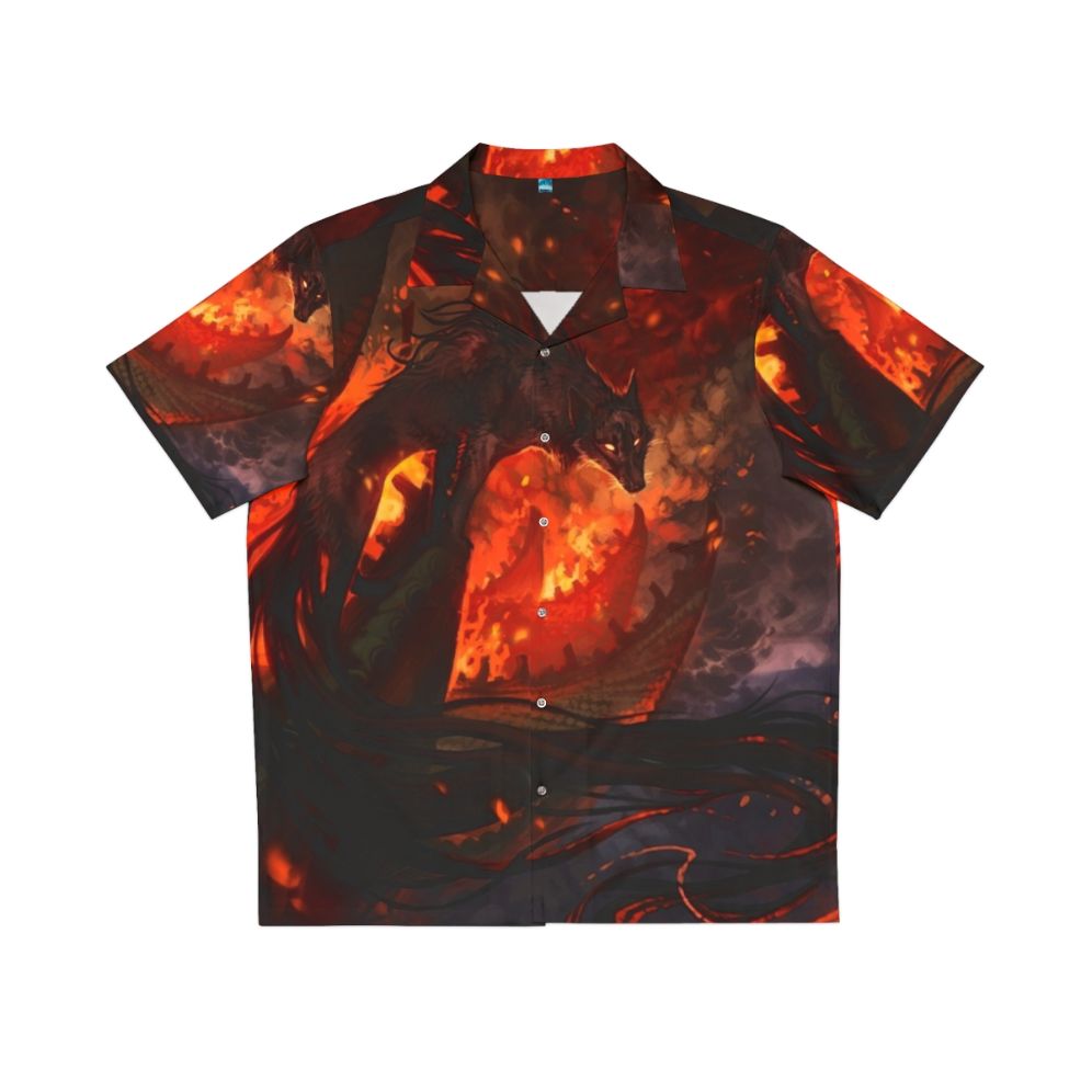 Kitsune fire Hawaiian shirt