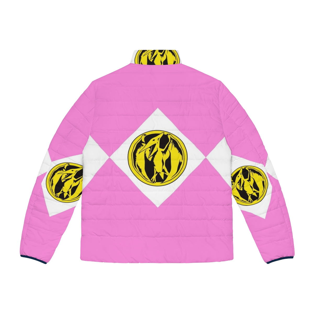 Mighty Morphin Power Rangers Pink Ranger Puffer Jacket with Coin - Back