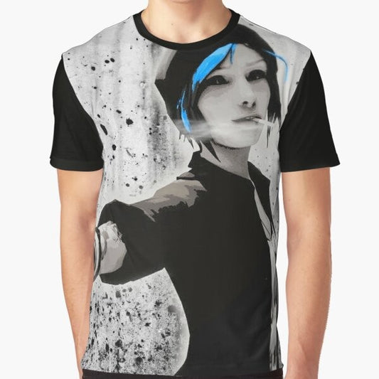 Chloe Price, the rebellious protagonist from the video game Life is Strange, featured in a colorful graphic design on a t-shirt.