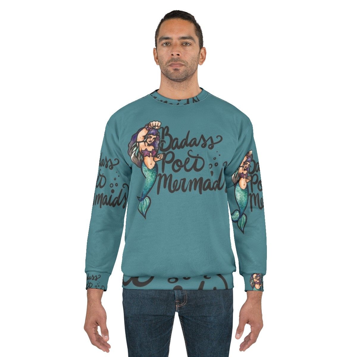 Badass poet mermaids graphic sweatshirt - men