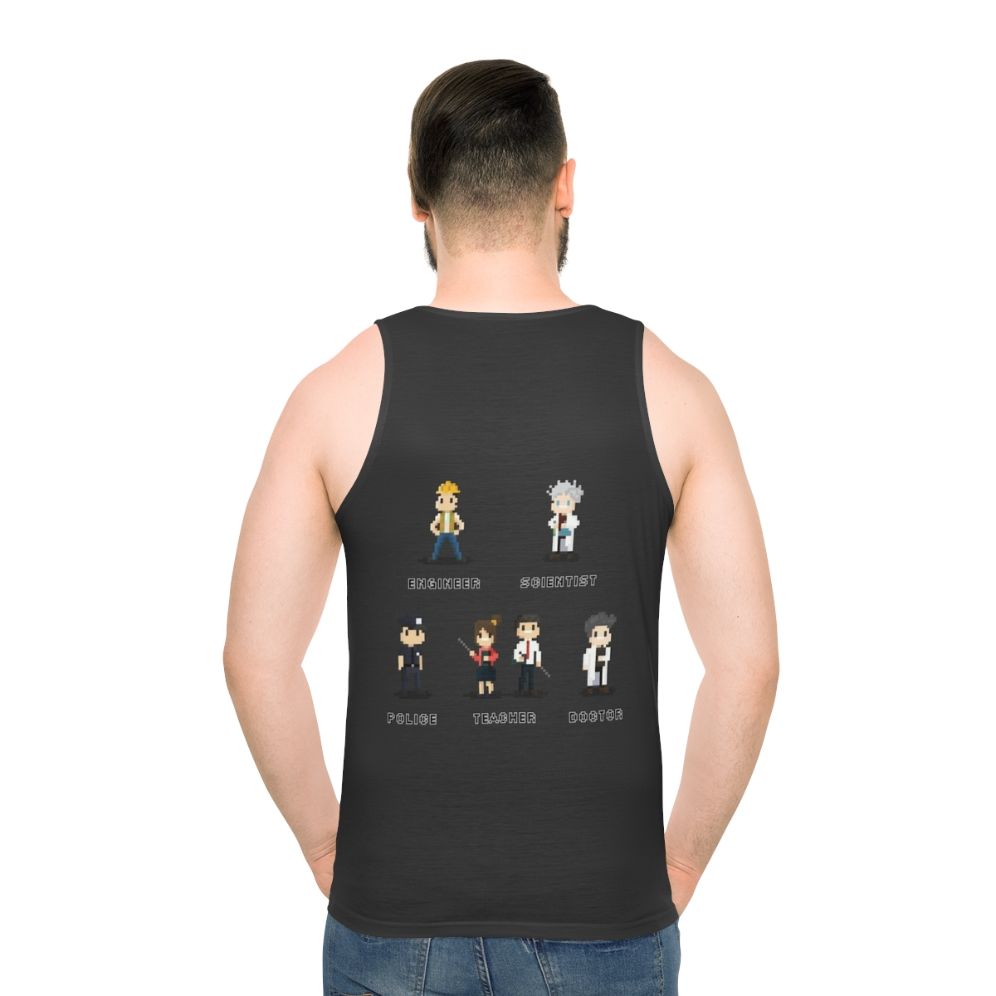 Unisex occupation impression tank top - men back