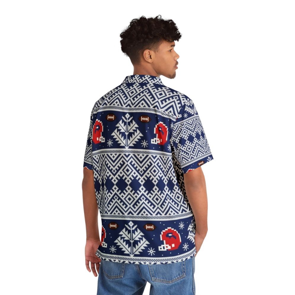 8-bit buffalo winter hawaiian shirt - Flat lay