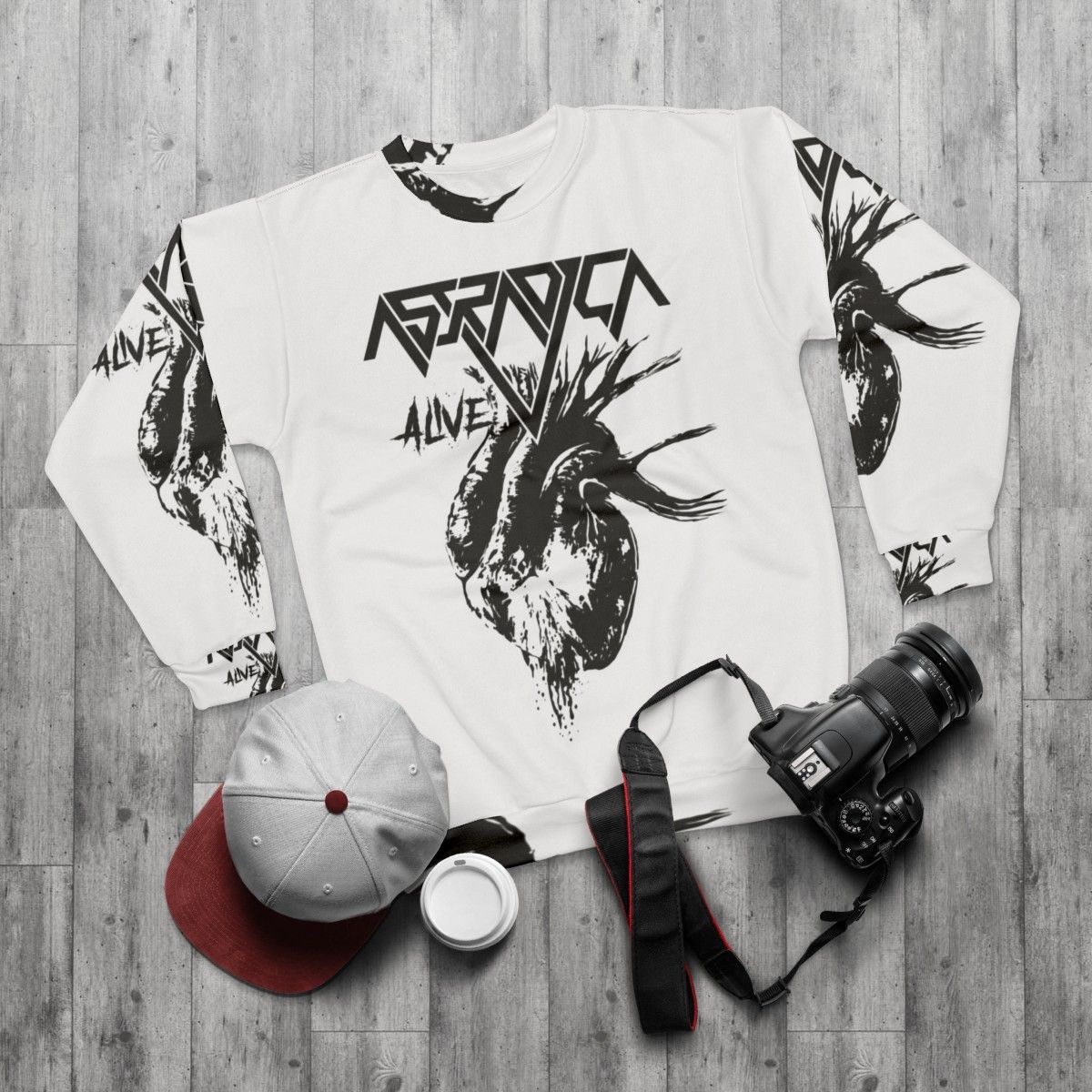 Astradica Bleeding Heart Logo Sweatshirt - flat lay