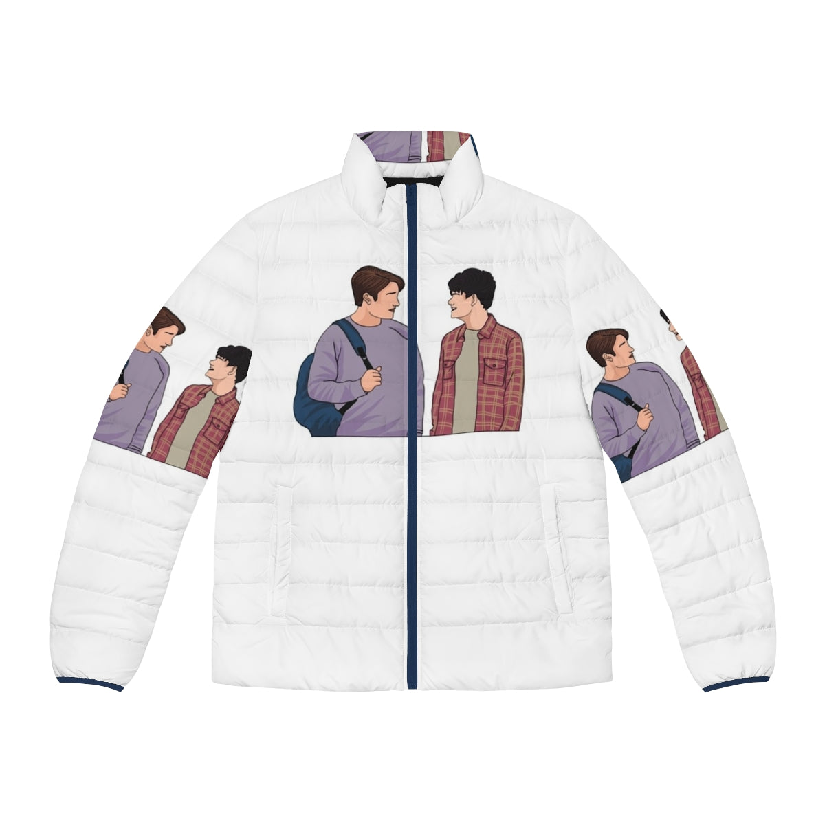 Heartstopper inspired puffer jacket featuring Nick Nelson and Charlie Spring