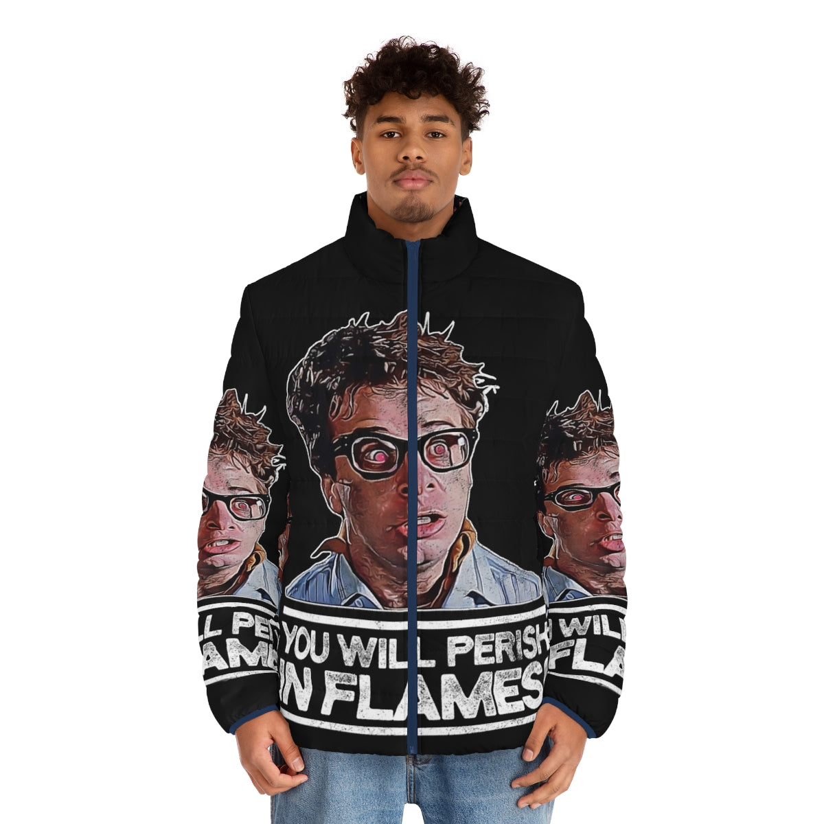 Possessed "You Will Perish in Flames" Puffer Jacket - men front