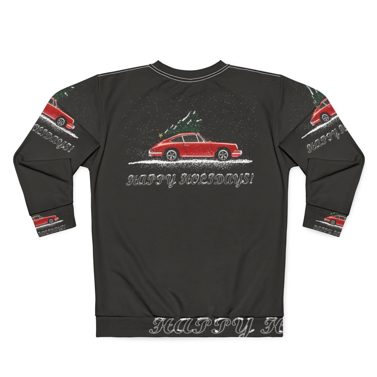 Christmas 911 Sweatshirt with Porsche and Holiday Graphics - Back