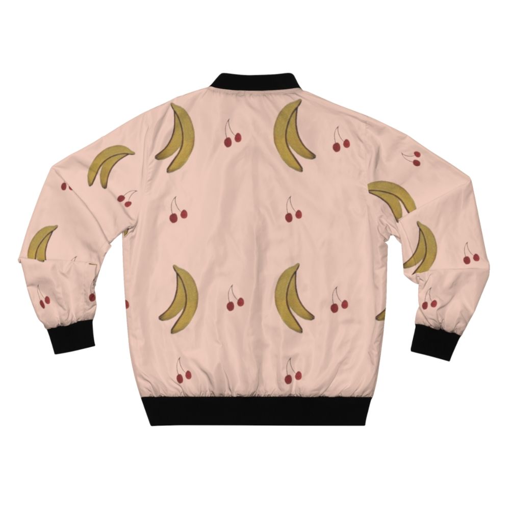 French Canadian-inspired women's bomber jacket in pink pattern - Back