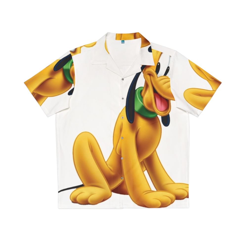 Mickey Mouse's loyal pet Pluto featured on a colorful Hawaiian shirt