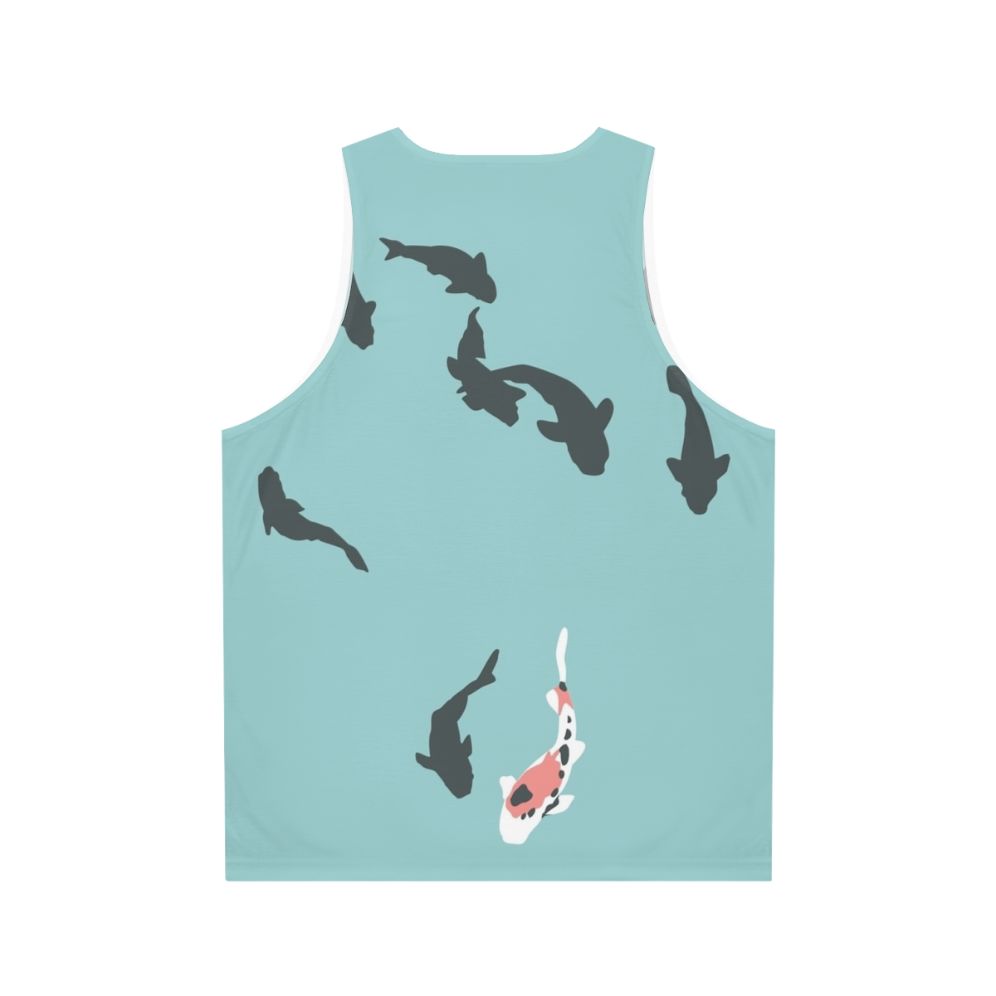 Unisex koi fish tank top featuring a minimalist design inspired by the anime "A Silent Voice" - Back