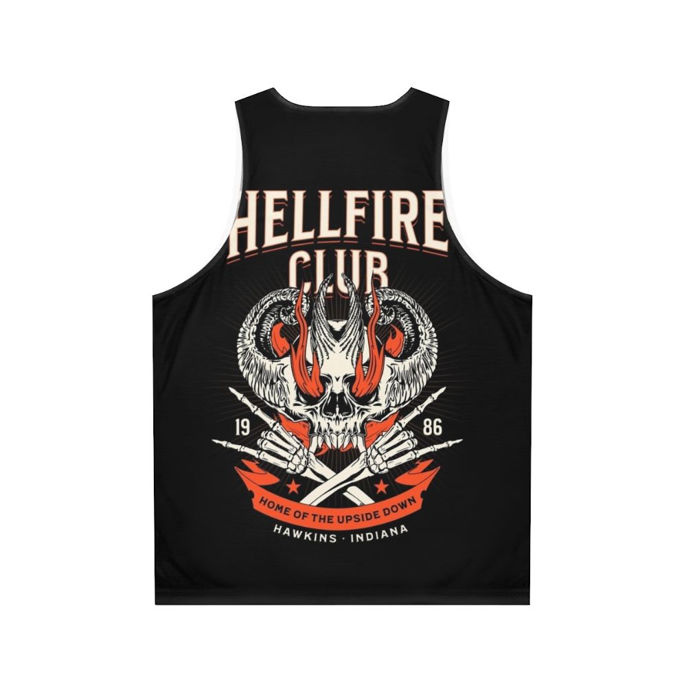 Hellfire Club unisex tank top with Stranger Things-inspired design - Back