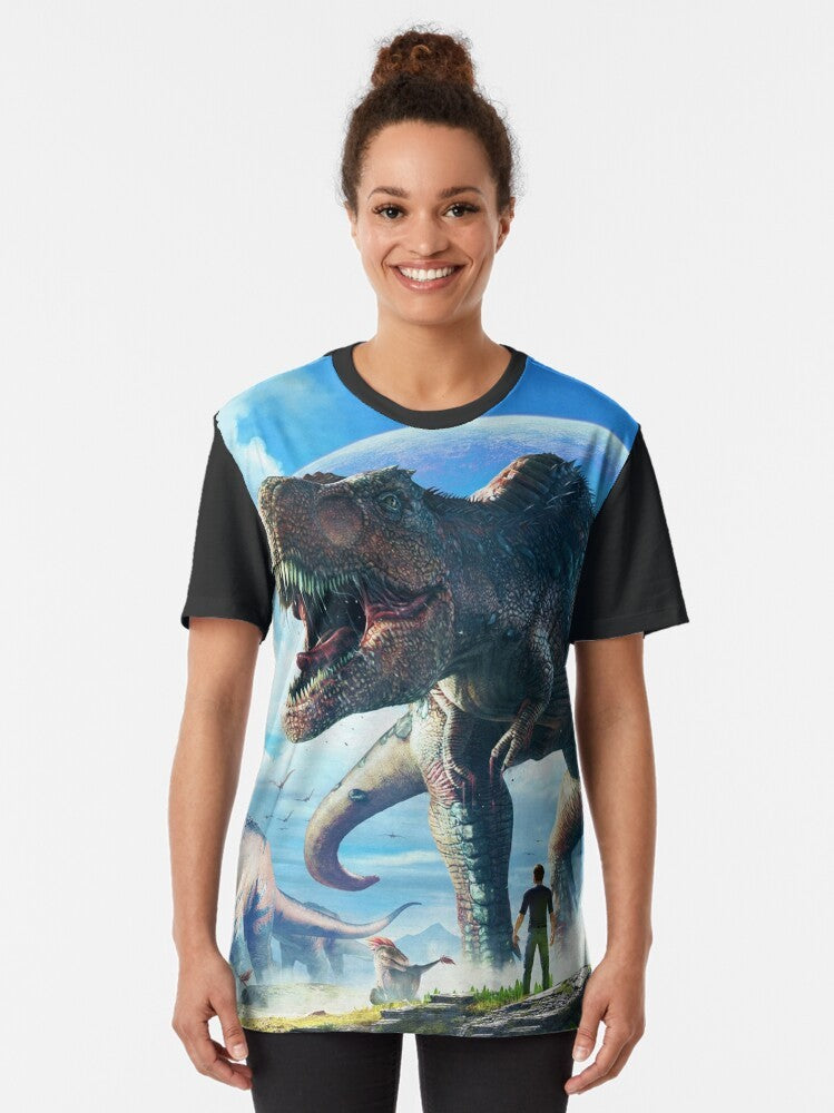 Ark Survival Evolved T-Rex Dinosaur Graphic T-Shirt - Women