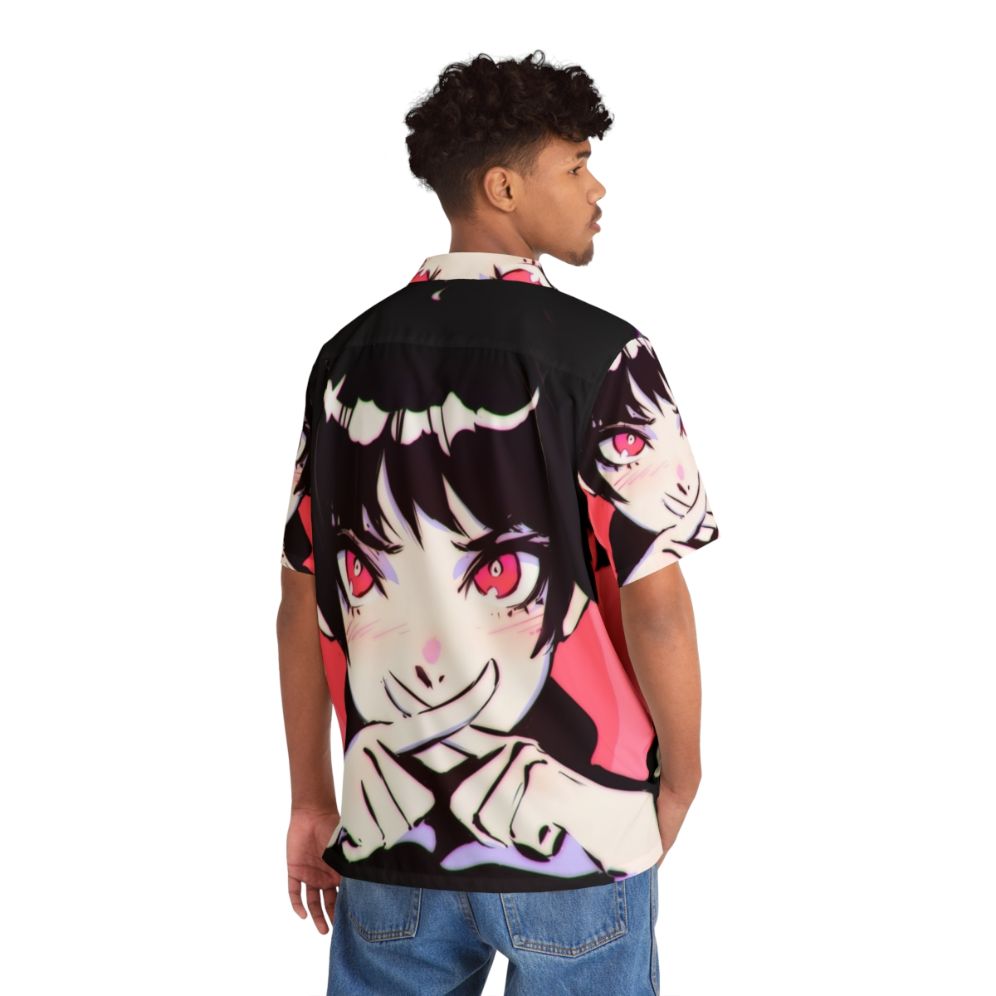 Tranced Batsu Hawaiian Shirt, pink anime-style Hawaiian shirt - People Back