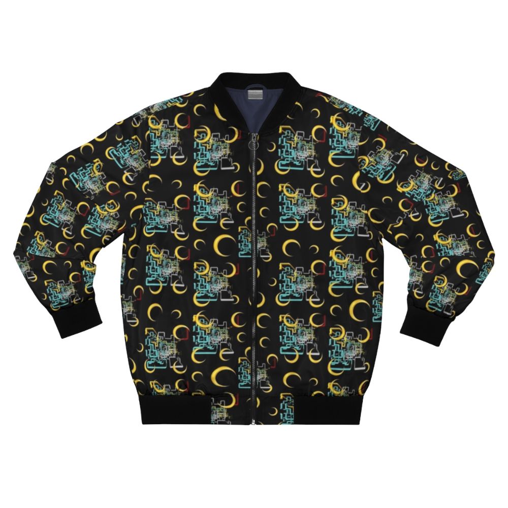 Dan Flashes inspired abstract and graphic pattern bomber jacket
