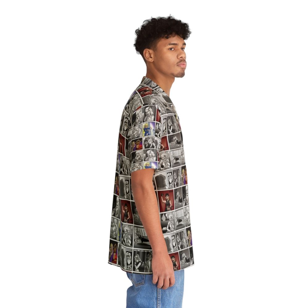 Iconic pop art Hawaiian shirt featuring pop culture and music references - People Pight