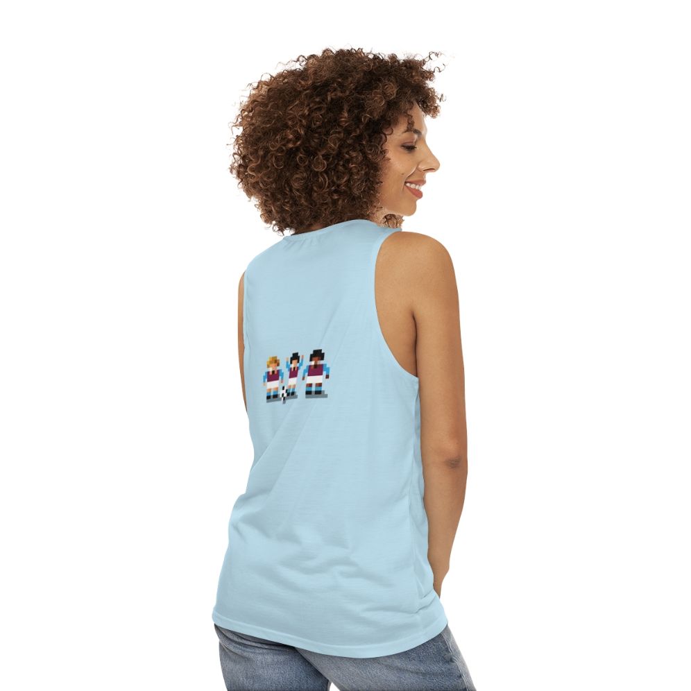 Retro gaming unisex tank top with football fan design - women back