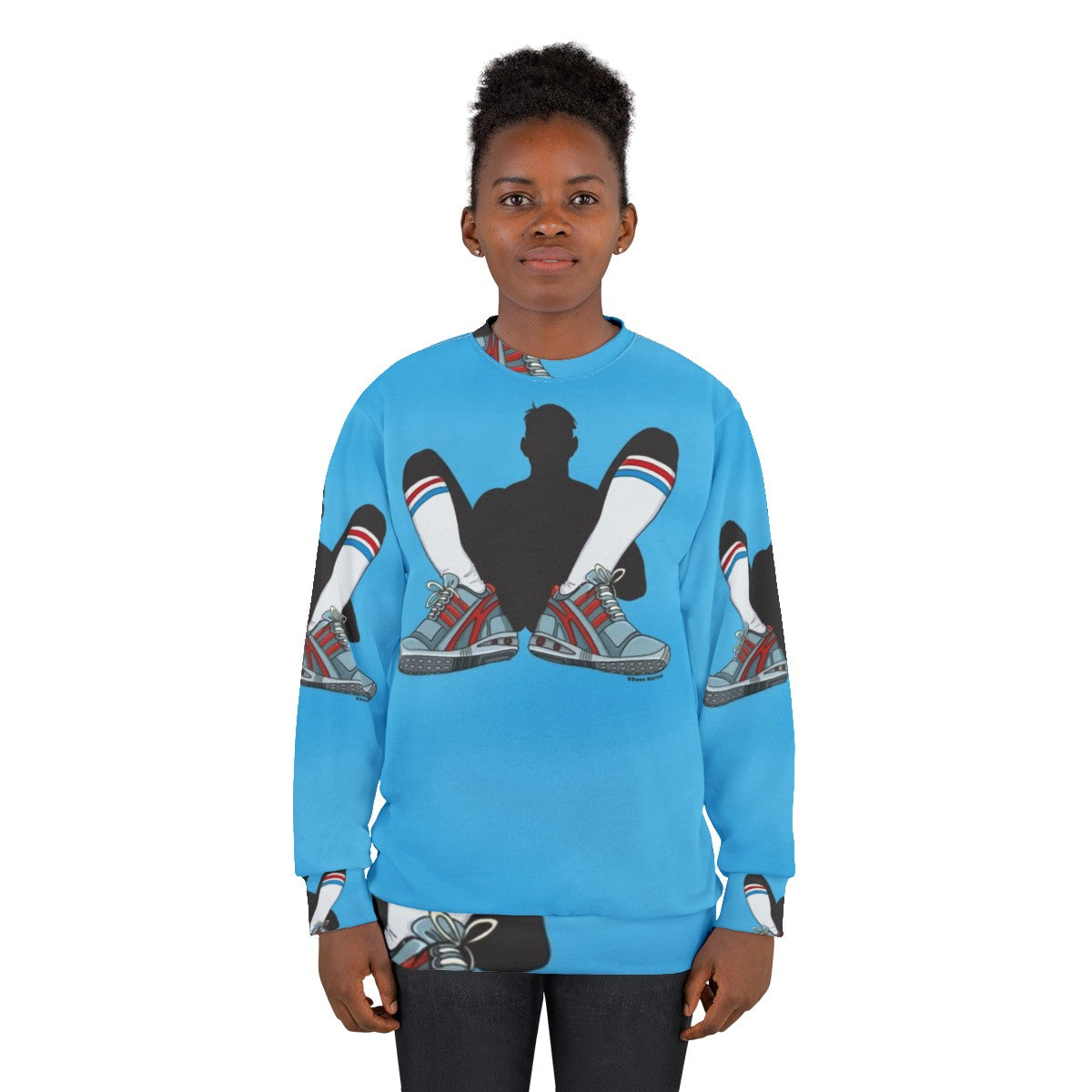 Unisex athletic sweatshirt in blue color - women