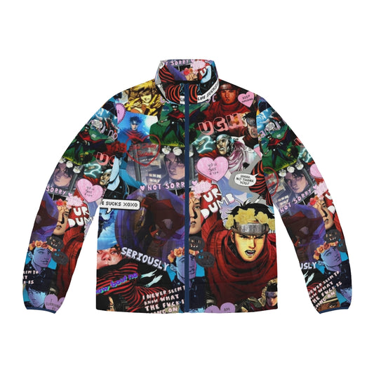 Marvel's Wiccan puffer jacket featuring a collage design for Young Avengers fans