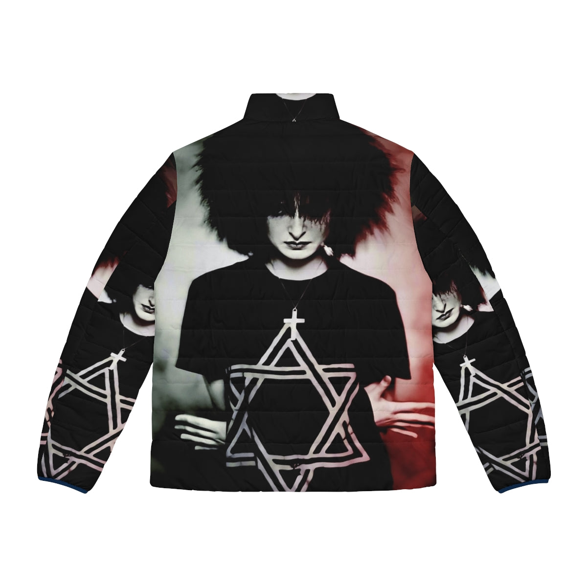 Siouxsie Sioux-inspired 80s puffer jacket with gothic and post-punk style - Back