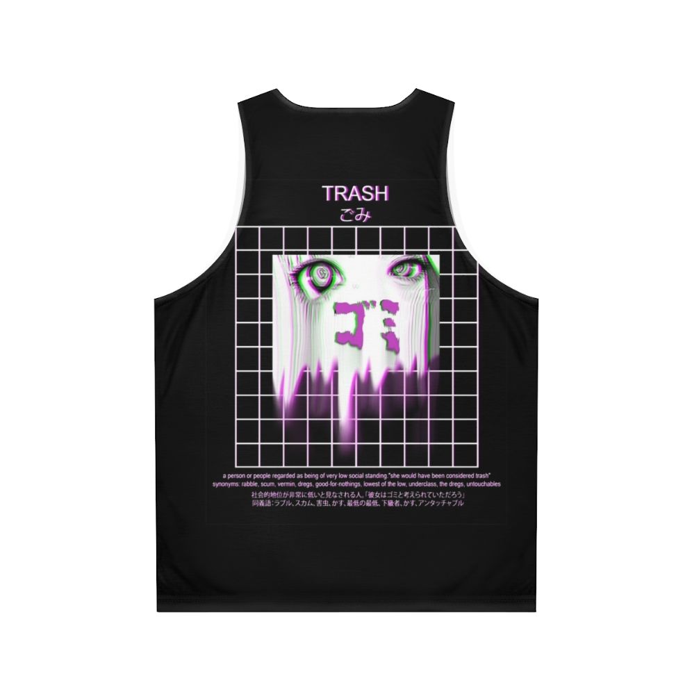 Japanese anime aesthetic unisex tank top - Back