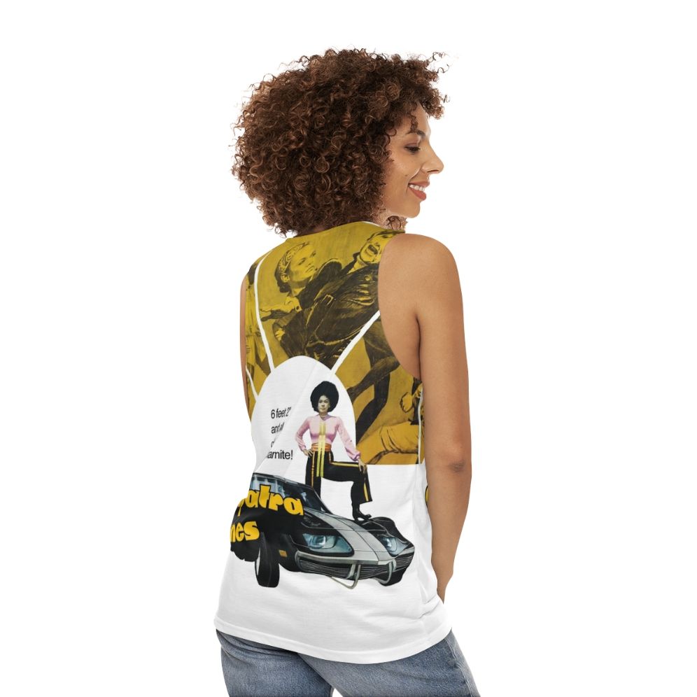 Retro 1973 Cleopatra Jones movie poster unisex tank top - women back