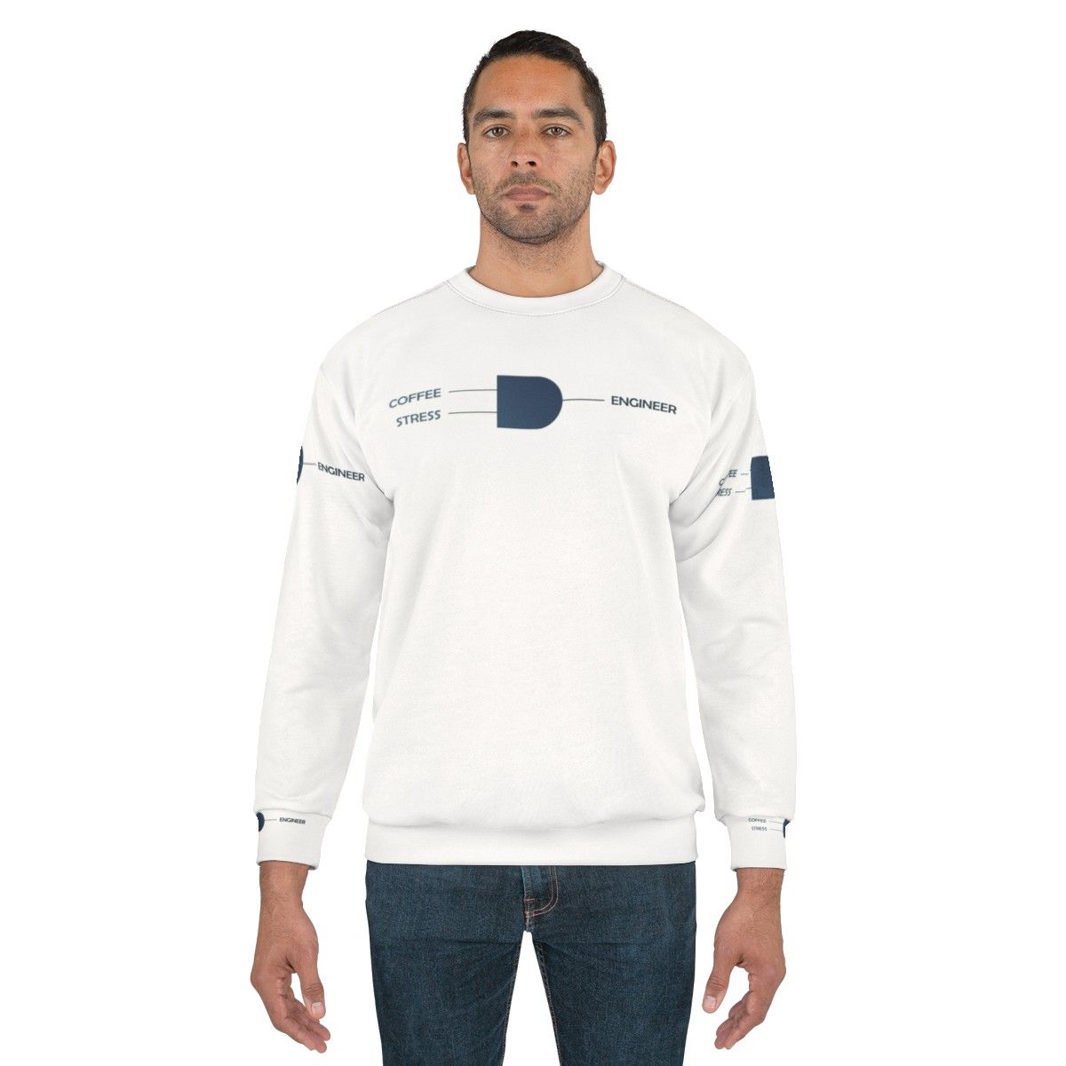 And Gate Sweatshirt featuring an electronics and engineering pun design - men