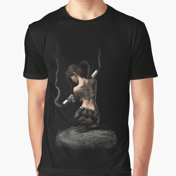 Lara Croft Legend Graphic T-Shirt with Tomb Raider, Gaming, and Video Game Themed Design