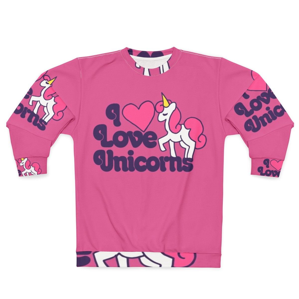 Retro I Love Unicorns Sweatshirt with Cute Unicorn Design