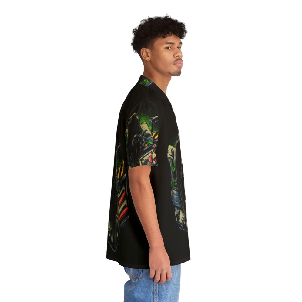 Haunting Hawaiian shirt featuring a ghost design - People Pight