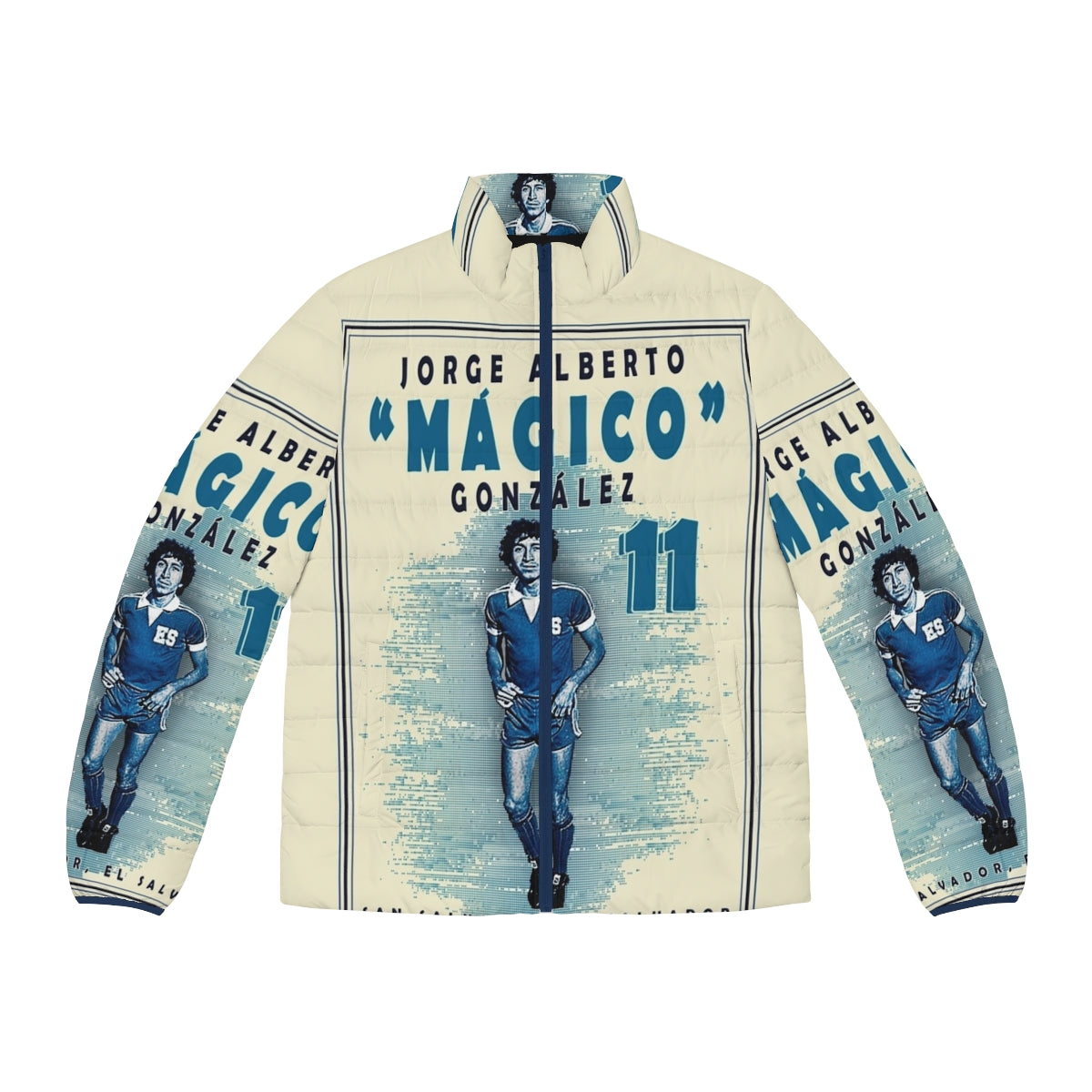 Jorge Alberto "Mágico" González Puffer Jacket, featuring the legend from Cádiz, Spain