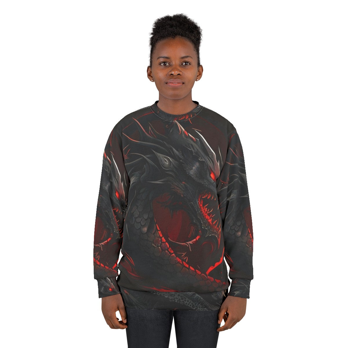 Enchanting Dragon Sweatshirt with Mythical Creature Design - women