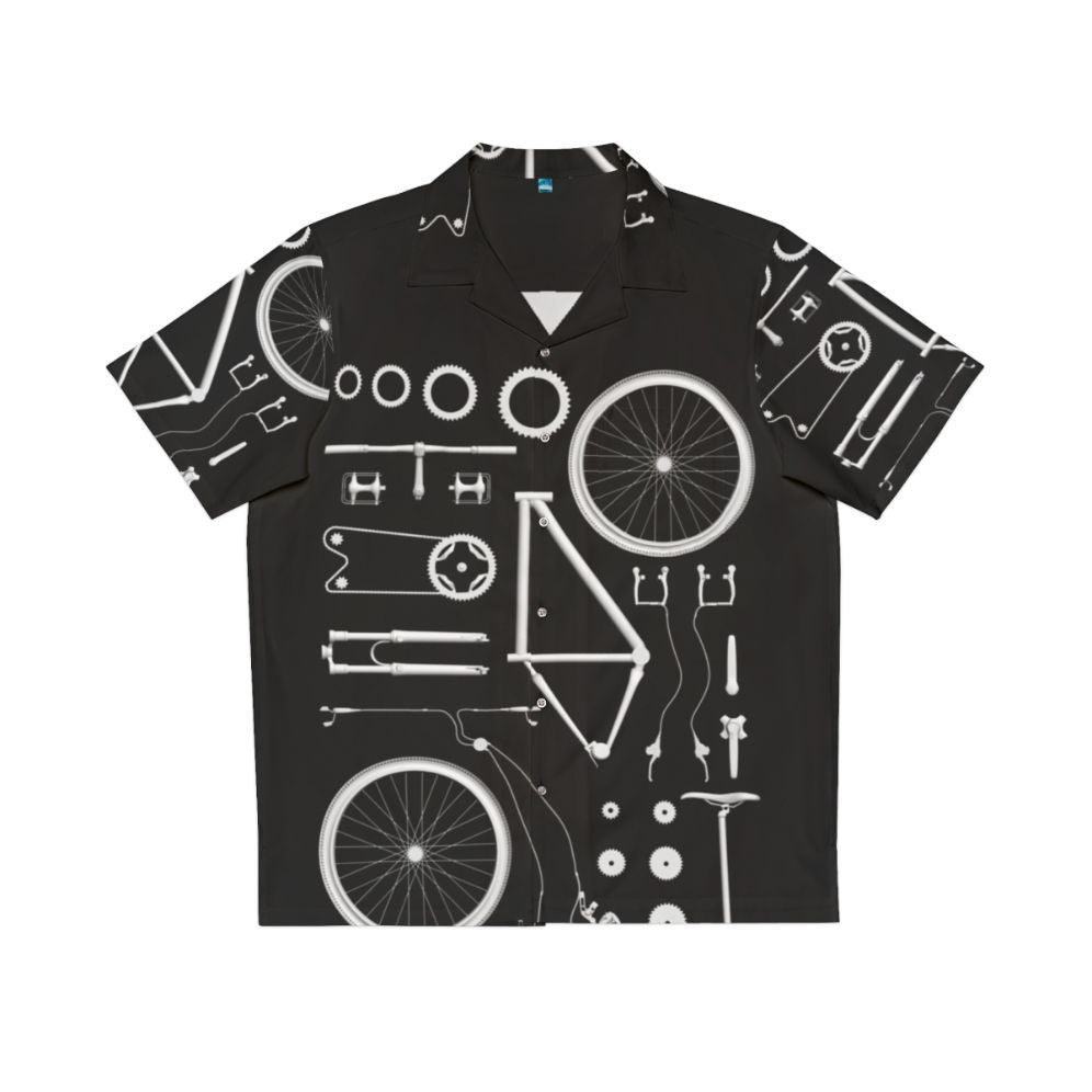 Exploded Bicycle Graphic Hawaiian Shirt